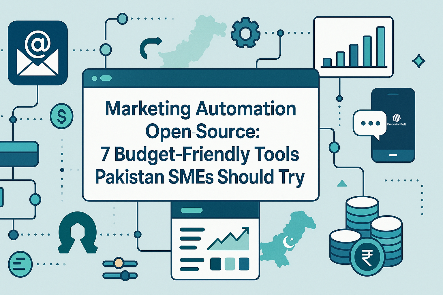 Marketing automation open source tools for SMEs in Pakistan — email flows, automation workflows, CRM integration, and multi-channel marketing.