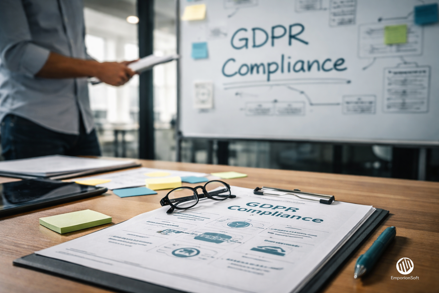 Diagram illustrating GDPR compliance for startups across legal, technical, and governance layers